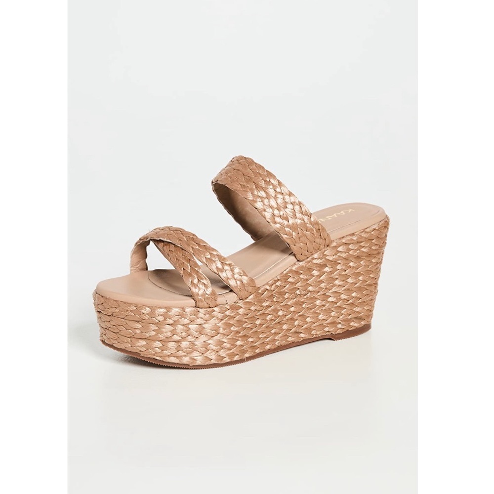 Kaanas gold wedge sandals